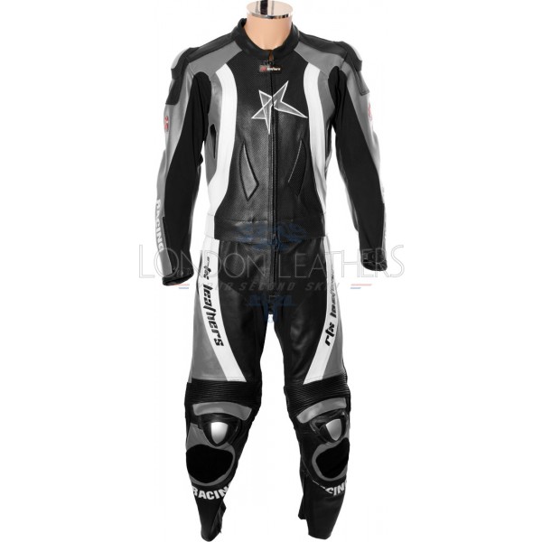 RTX Pro Evolution Grey Motorcycle Leather Suit